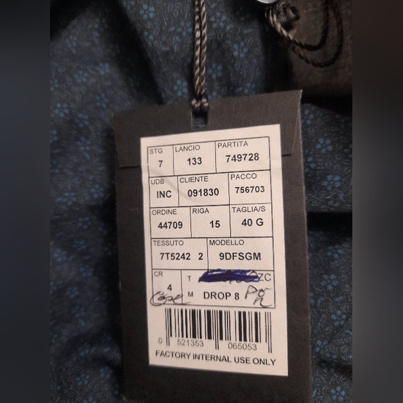 Z Zegna - Mens Floral Casual Button Down Shirt - Blue - 15 3/4 - Picture 7 of 10